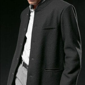 geiger of austria mens 64354 45 walk jacket in black with model front view