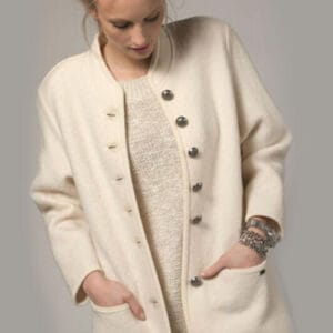 geiger of austria ladies boiled wool smiley car coat style 65220 in winter white 329